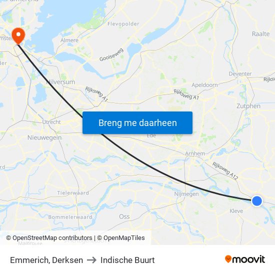 Emmerich, Derksen to Indische Buurt map