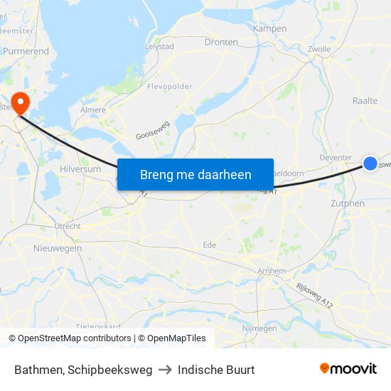 Bathmen, Schipbeeksweg to Indische Buurt map