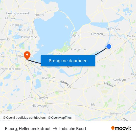 Elburg, Hellenbeekstraat to Indische Buurt map