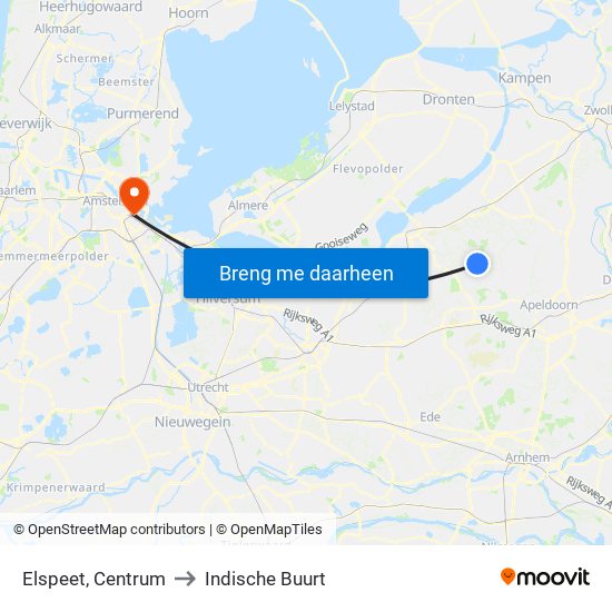 Elspeet, Centrum to Indische Buurt map