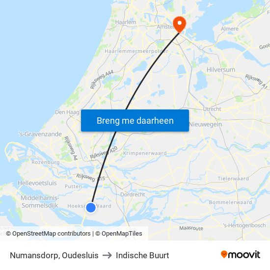 Numansdorp, Oudesluis to Indische Buurt map