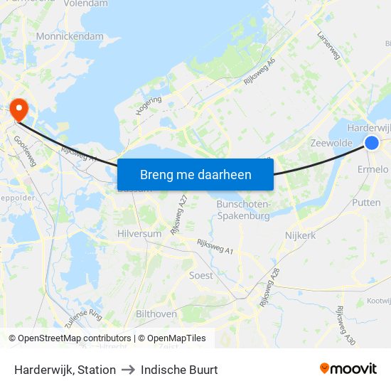 Harderwijk, Station to Indische Buurt map