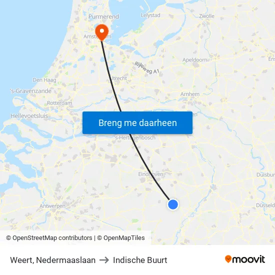 Weert, Nedermaaslaan to Indische Buurt map