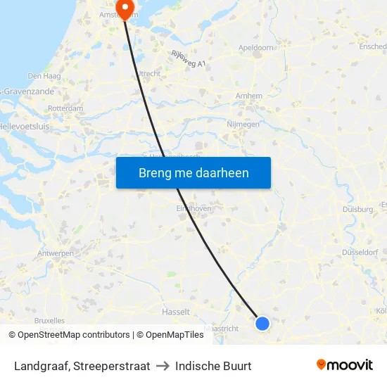 Landgraaf, Streeperstraat to Indische Buurt map