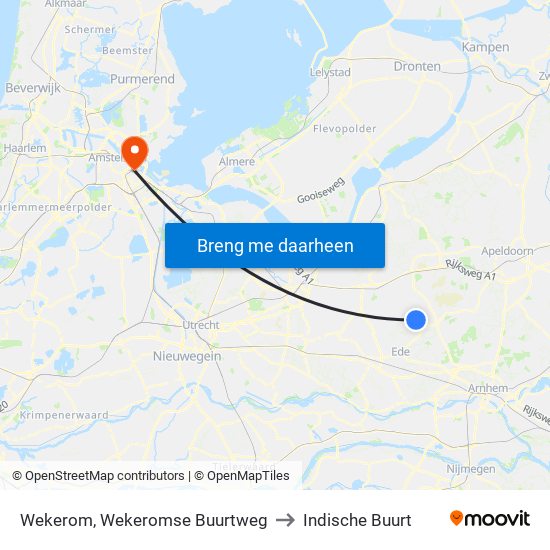 Wekerom, Wekeromse Buurtweg to Indische Buurt map