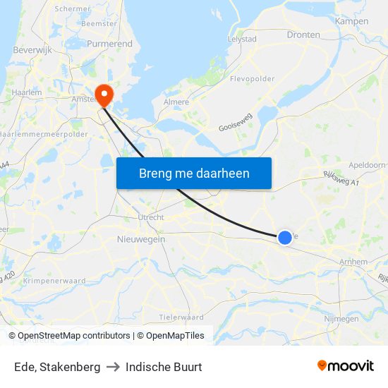 Ede, Stakenberg to Indische Buurt map