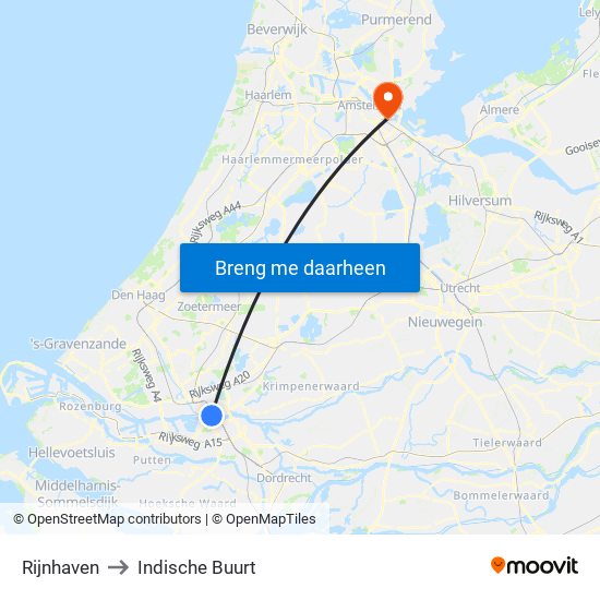 Rijnhaven to Indische Buurt map