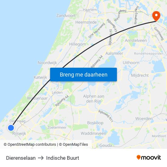 Dierenselaan to Indische Buurt map