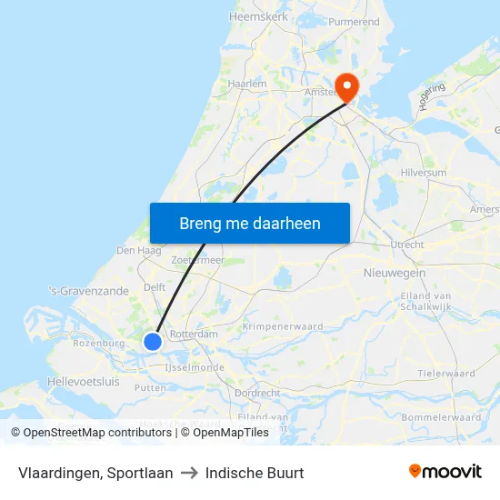 Vlaardingen, Sportlaan to Indische Buurt map