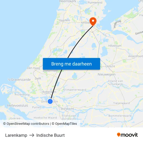 Larenkamp to Indische Buurt map