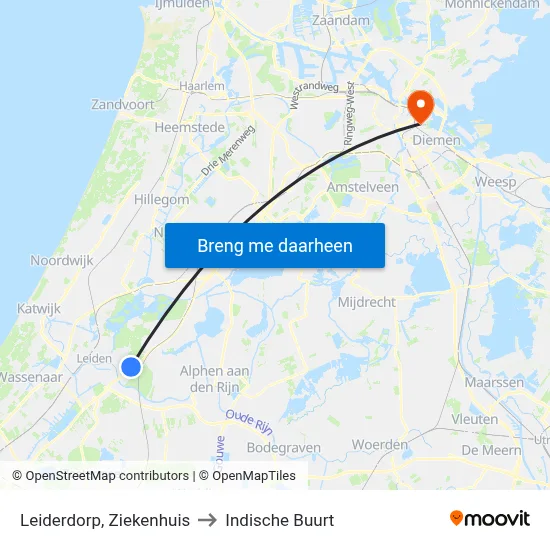 Leiderdorp, Ziekenhuis to Indische Buurt map