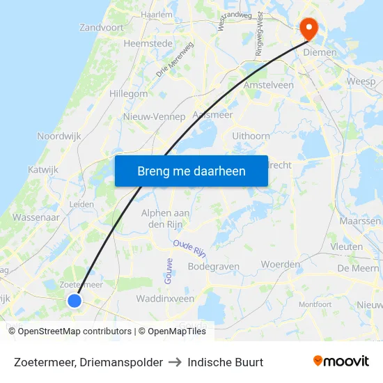 Zoetermeer, Driemanspolder to Indische Buurt map