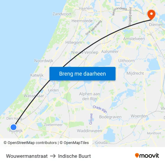 Wouwermanstraat to Indische Buurt map