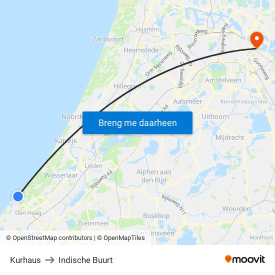 Kurhaus to Indische Buurt map