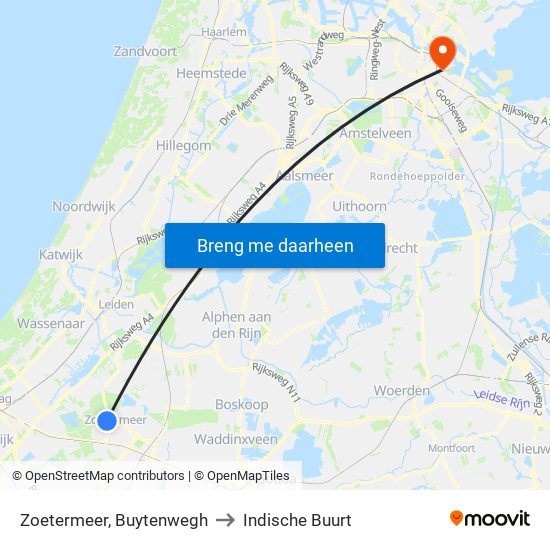 Zoetermeer, Buytenwegh to Indische Buurt map