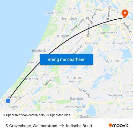 'S-Gravenhage, Weimarstraat to Indische Buurt map