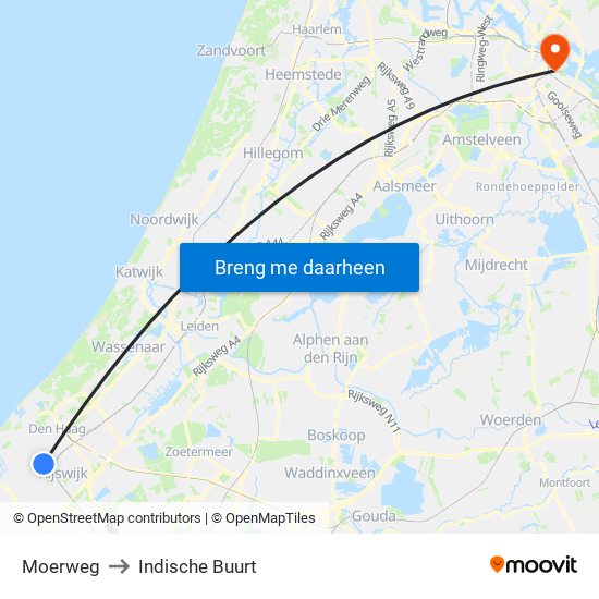 Moerweg to Indische Buurt map