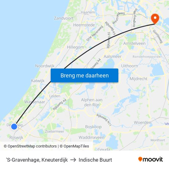 'S-Gravenhage, Kneuterdijk to Indische Buurt map
