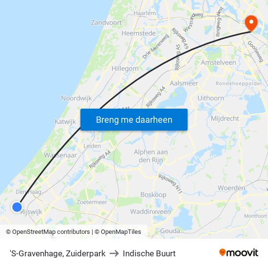 'S-Gravenhage, Zuiderpark to Indische Buurt map