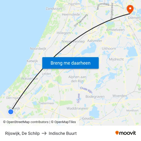 Rijswijk, De Schilp to Indische Buurt map