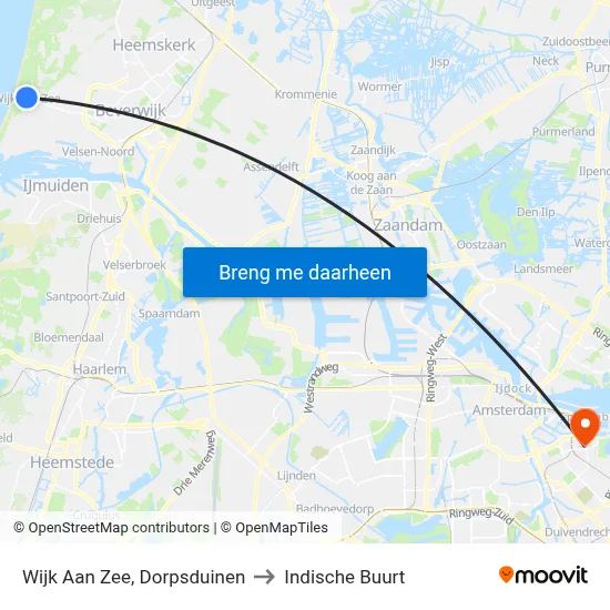 Wijk Aan Zee, Dorpsduinen to Indische Buurt map
