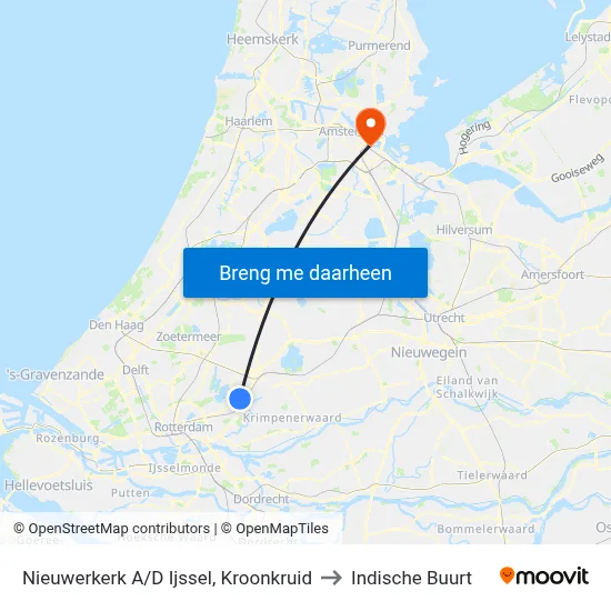 Nieuwerkerk A/D Ijssel, Kroonkruid to Indische Buurt map