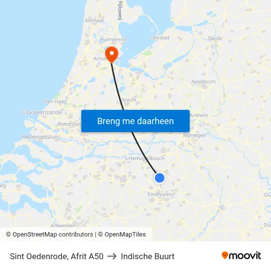 Sint Oedenrode, Afrit A50 to Indische Buurt map