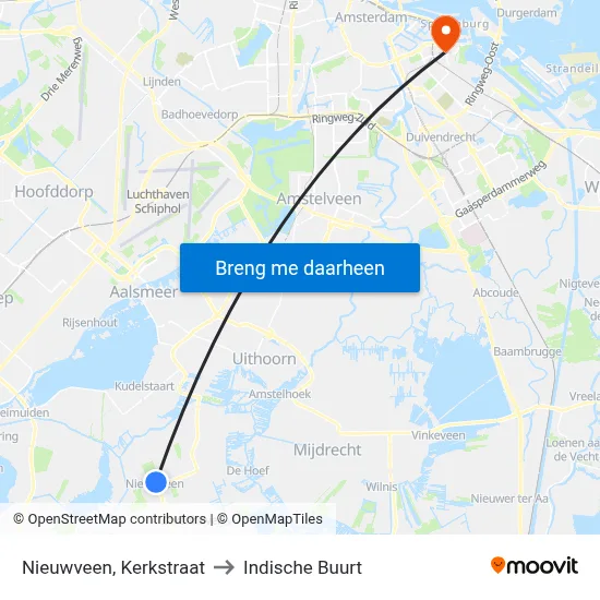 Nieuwveen, Kerkstraat to Indische Buurt map