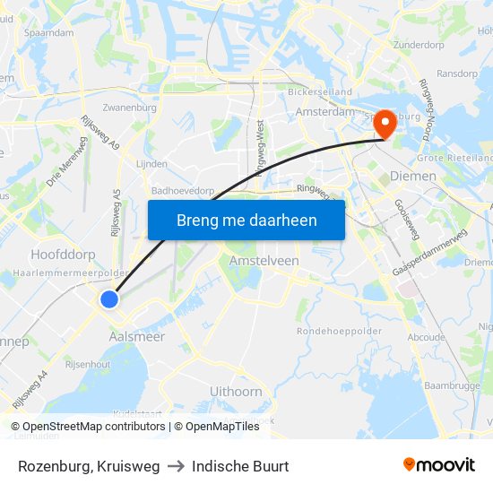 Rozenburg, Kruisweg to Indische Buurt map