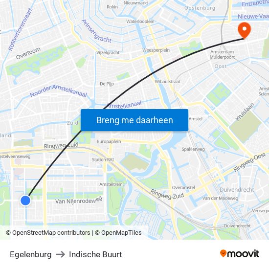 Egelenburg to Indische Buurt map
