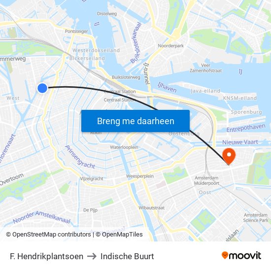 F. Hendrikplantsoen to Indische Buurt map