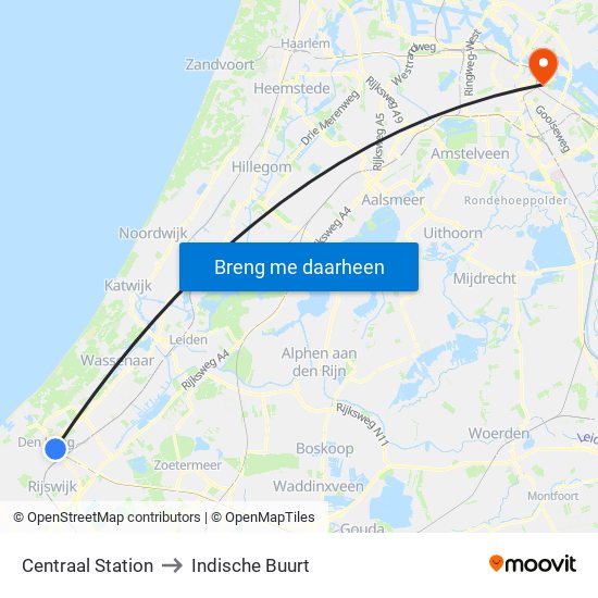 Centraal Station to Indische Buurt map