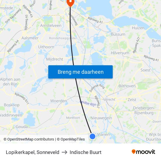 Lopikerkapel, Sonneveld to Indische Buurt map