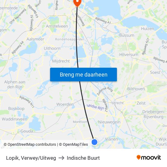 Lopik, Verwey/Uitweg to Indische Buurt map