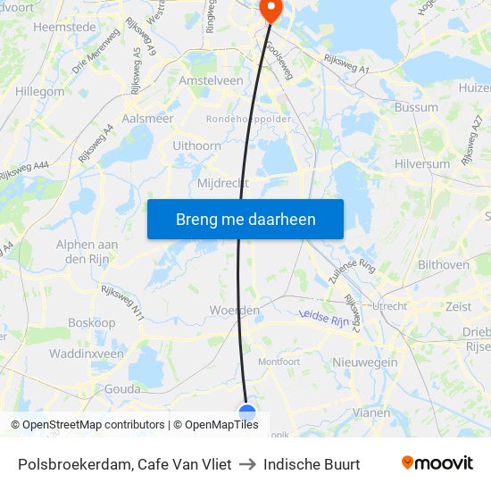 Polsbroekerdam, Cafe Van Vliet to Indische Buurt map