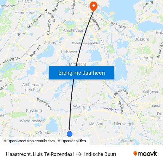Haastrecht, Huis Te Rozendaal to Indische Buurt map