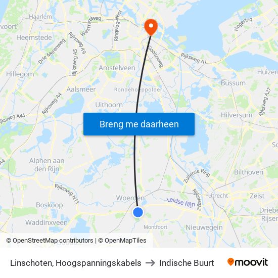Linschoten, Hoogspanningskabels to Indische Buurt map