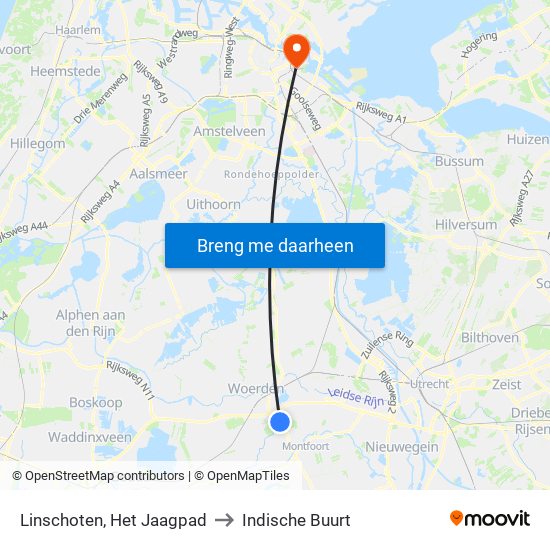 Linschoten, Het Jaagpad to Indische Buurt map