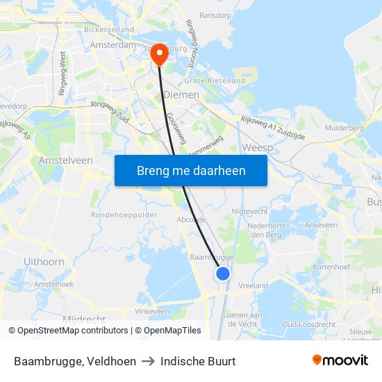 Baambrugge, Veldhoen to Indische Buurt map