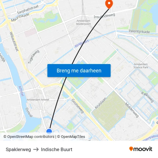 Spaklerweg to Indische Buurt map