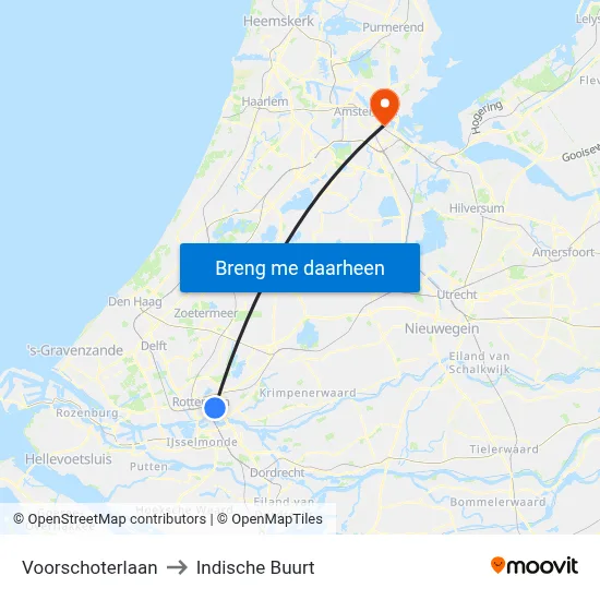 Voorschoterlaan to Indische Buurt map