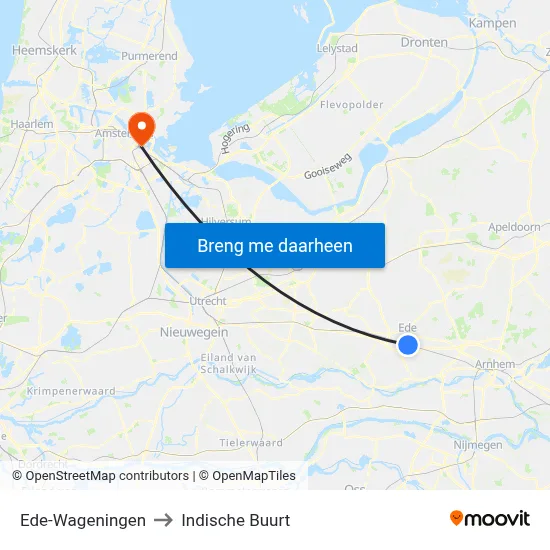 Ede-Wageningen to Indische Buurt map