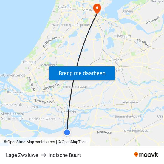 Lage Zwaluwe to Indische Buurt map