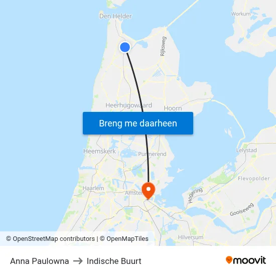 Anna Paulowna to Indische Buurt map
