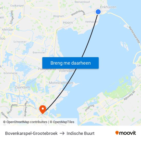 Bovenkarspel-Grootebroek to Indische Buurt map