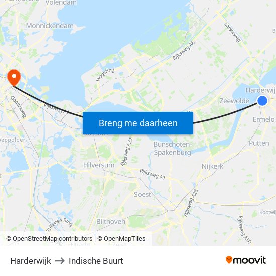 Harderwijk to Indische Buurt map