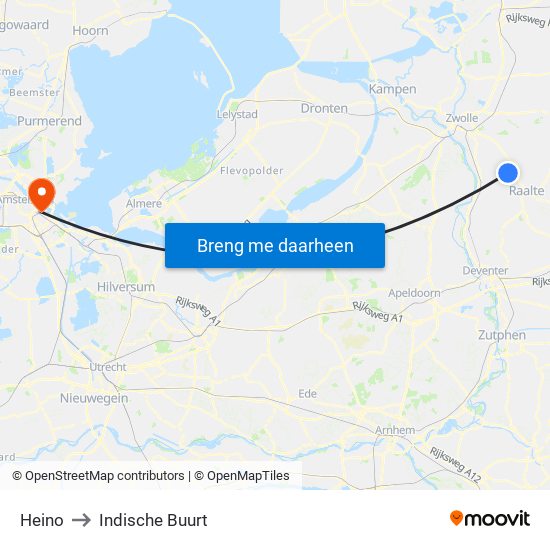 Heino to Indische Buurt map