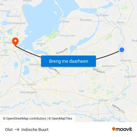 Olst to Indische Buurt map