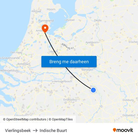 Vierlingsbeek to Indische Buurt map