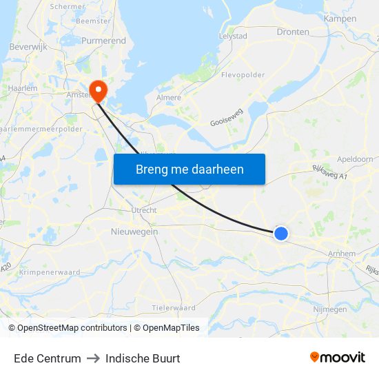 Ede Centrum to Indische Buurt map